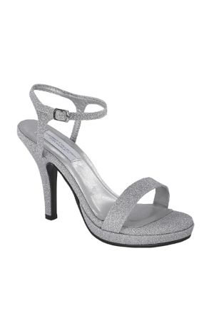 Dyeables Blue;Grey;Ivory Heeled Sandals (Slim Strap Glitter Platform Sandals)
